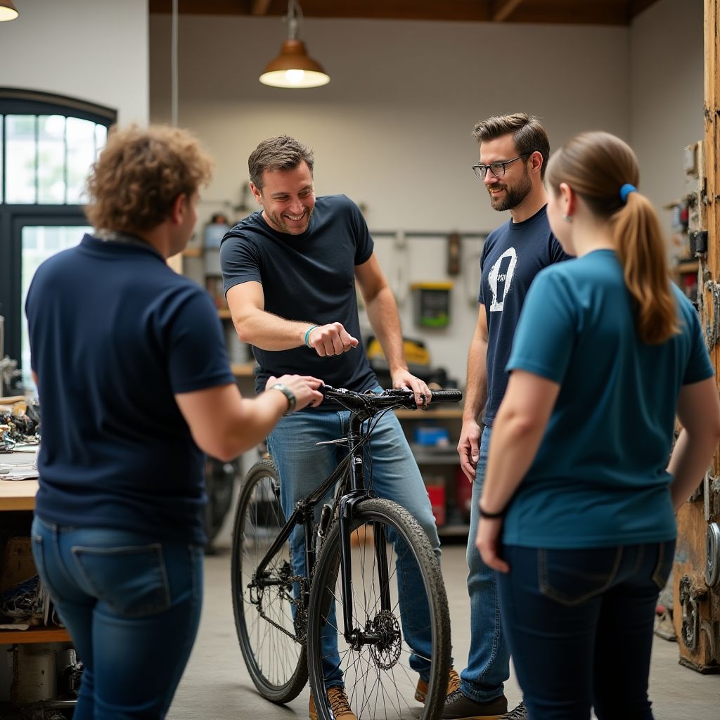 Workshop für Kunden zur Fahrradwartung
